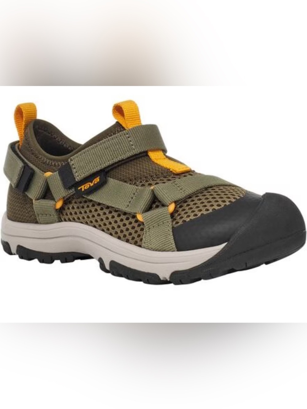 Teva Kids Olive and Yellow Mesh Water Shoe SIZE 13 preowned EXCELLENT CONDITION